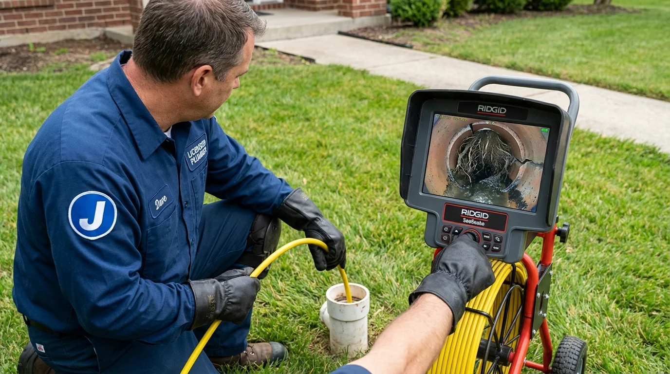 Sewer camera inspection being performed by Johns Plumbing LLC in Orlando