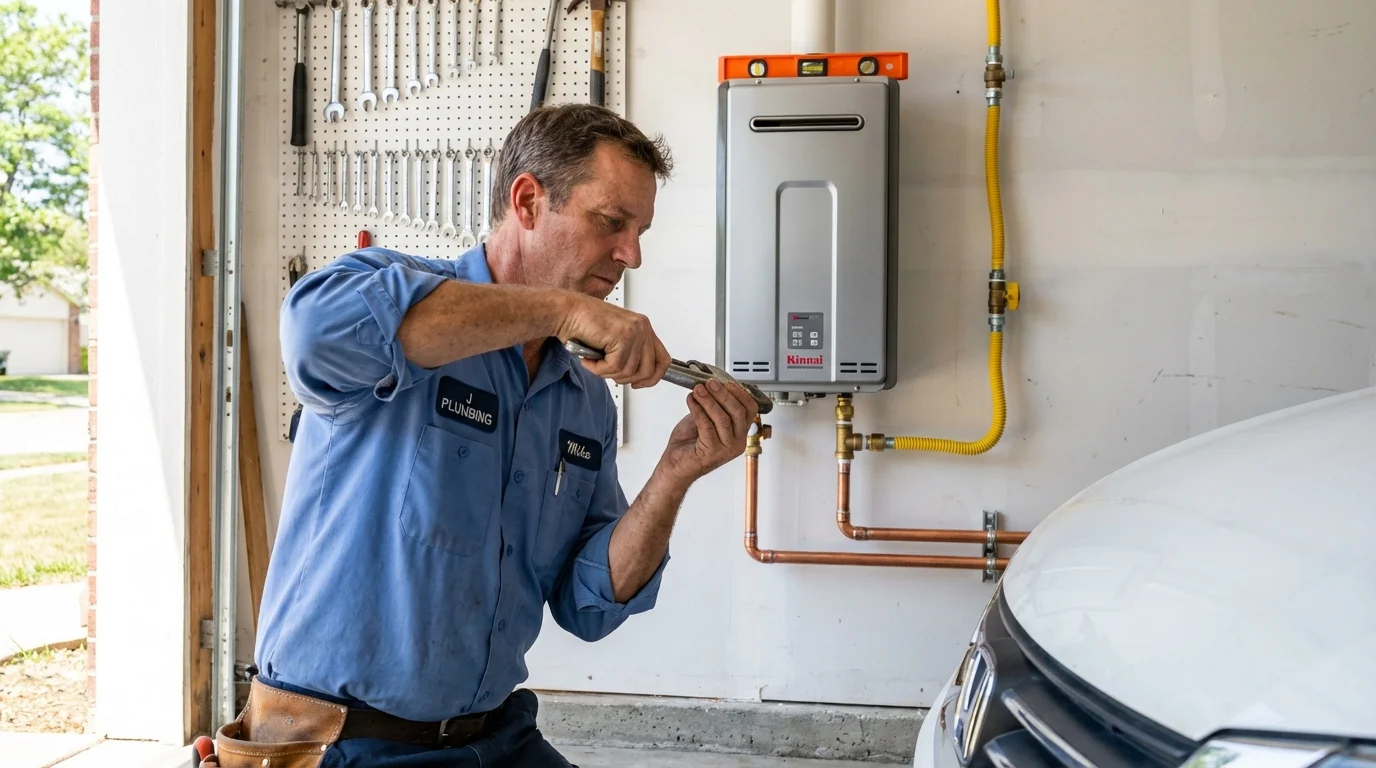 Tankless water heater installation by a Johns Plumbing LLC plumber in Orlando